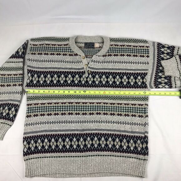Vintage Peconic Bay Traders Men’sxLarge Thick Knit Cotton Grandpa‎ Sweater USA - Picture 3 of 9